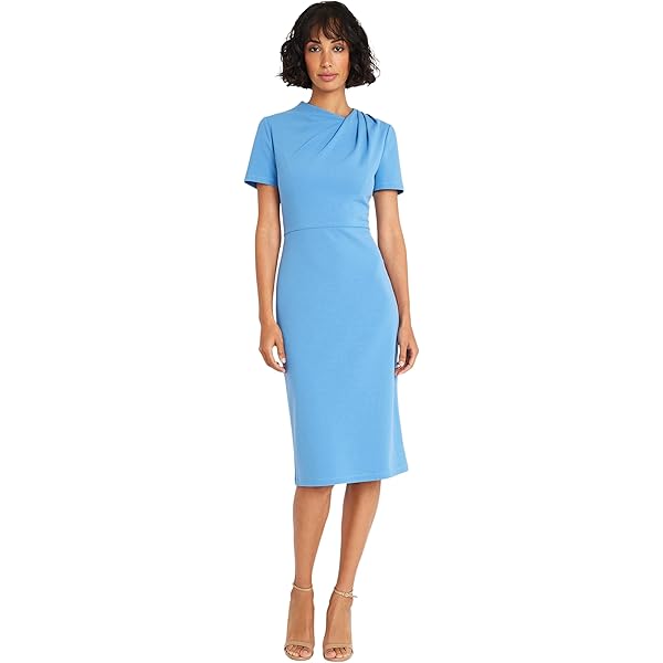 knee length dresses for wedding guests with sleeves Knee Length Chiffon V Neck A-Line Wedding Guest Dresses main image 1