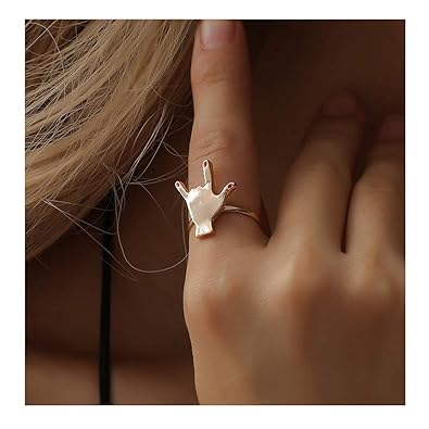Amazon Com Dwcly Simple Creative Rock Gesture Finger Joint Ring For