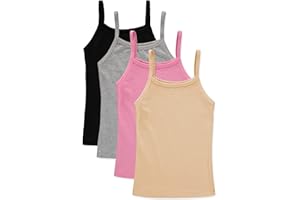 Cyndeelee Girls 4-16 - 4 Pack Soft Cotton Spandex Camisole Undershirt
