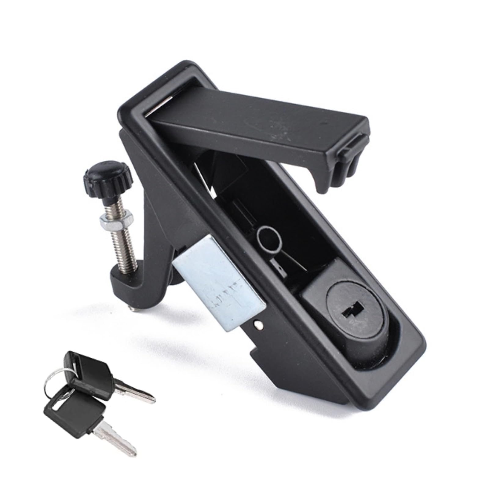 Akozon Compression Latch Lock, RV Door Latches for Compartments, Zinc Alloy Trigger Latch Lock with 2 Keys, Adjustable Lever, Hand Operated Flush Lever for RV Marine Boat Cabinet Tool Box