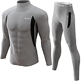 romision Thermal Underwear for Men Long Johns Fleece Lined Hunting Gear Bottom Top Set Base Layer for Cold Weather Gift