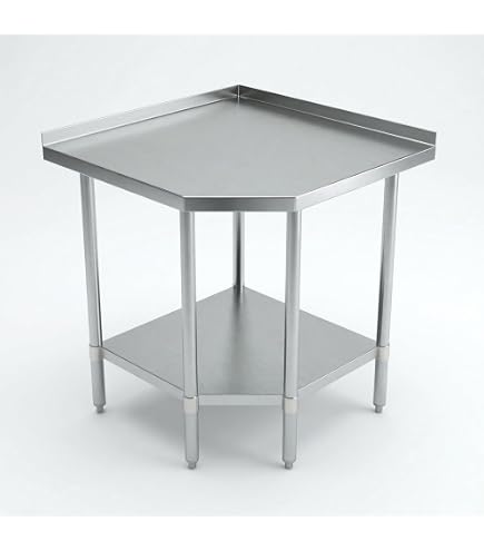 Amazon.com: ZZV Corner Stainless Steel Table with Cabinet for Prep