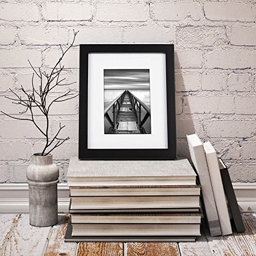[2 Pack] 8x10 Picture Frame - Roolee Black Wood Photo Frame for Picture 5x7 with Mat or 8x10 Without Mat - Wall Mount or Tabletop Display - Thumbnail 3