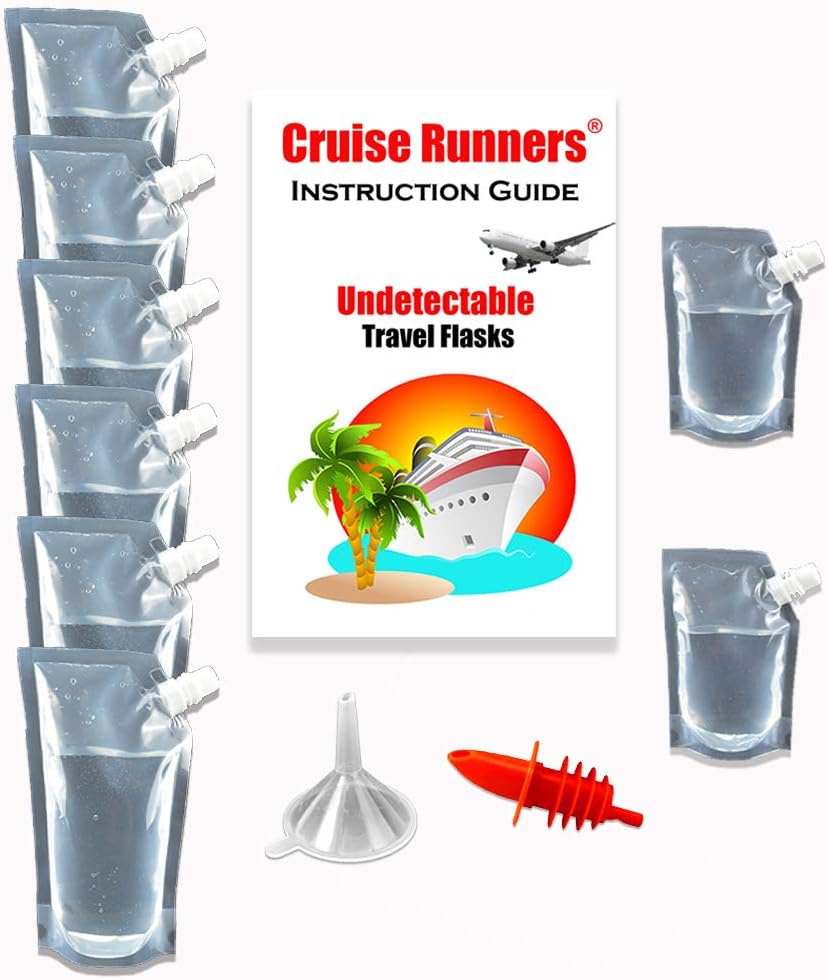 Amazon Com Cruise Runners Brand Ship Kit Flask Sneak Alcohol Runner Rum Liquor Smuggle Booze Gift 6x32 Oz 2x8oz Flasks