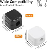 QiXinGYL 12 Pcs Magnetic Cable Clips Desk Wire Cord Management Organizer Holder view 2