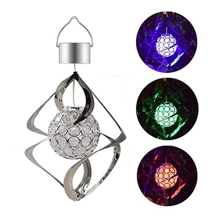 Miuike Waterproof Hanging Outdoor Solar Light LED Garden Wind Chime Light Lanterns