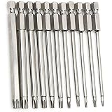 Torx Screwdriver Bit,CSDYNG 11 Pieces 1/4 Inch Hex Shank T6-T40 S2 Steel Torx Security Head Drill 3 Inch Length Power Tools