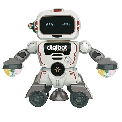 Rotating Dancing Robot Toy for Kids with Flashing Light Eyes and