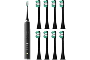 8 Pack Replacement Brush Heads for Aquasonic, Soft Bristles Deep Clean Electric Toothbrush Heads Refill, Value Family Pack Lo