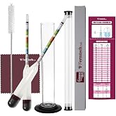 Fermtech Glass Triple Scale Hydrometer Kit &ndash; Test ABV, Brix, Gravity for Wine, Beer, Mead &amp; Kombucha, with Microfiber Cloth &amp; Storage Case, Easy Home Brewing Tool for All Experience Levels