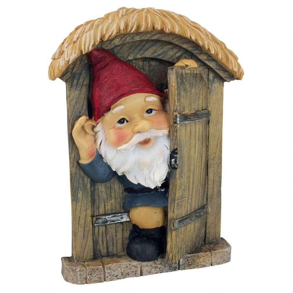 Garden Gnome Statue - Knothole Welcome Gnomes - Gnome Tree Door - Fairy Garden - Gnome Village