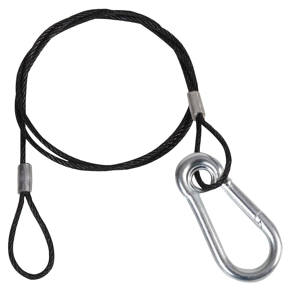 PULSE Black Wire Safety Bond – 2mm x 600mm, 10kg WLL, Steel Cable with Spring Carabiner, Stage & Lighting Safety – PLS00449A