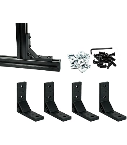 Uxcell L-Shape Interior Joint Bracket – 4 Pack Inside Corner Connectors With M6 Screws, For 4040 Series Aluminum Extrusion (Slot 8mm), Silver