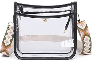 DIOMO Clear Crossbody Bag Stadium Approved for Women, Clear Purse with Removable Strap for Concert Sports Events Festivals