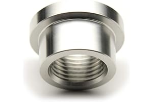 ADAPTORMOUNT M18 x 1.5 Stainless Steel 304 Female Threaded Stepped Weld Bung Metric Mounting Boss Fitting (OD 1.0") with Top Head (OD 1.2")