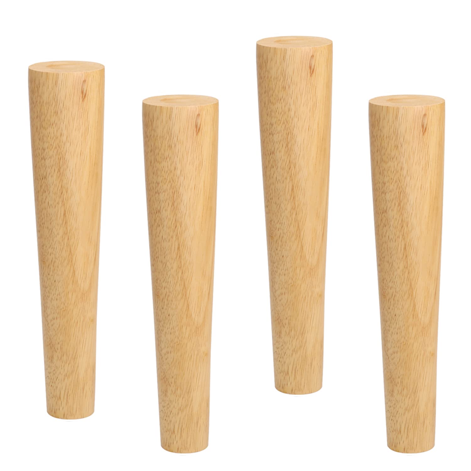Qrity 4 PCS Wooden Furniture Legs, Straight Replacement Sofa Feet with Non-slip Mat, Screws & Mounting Plate, 35CM