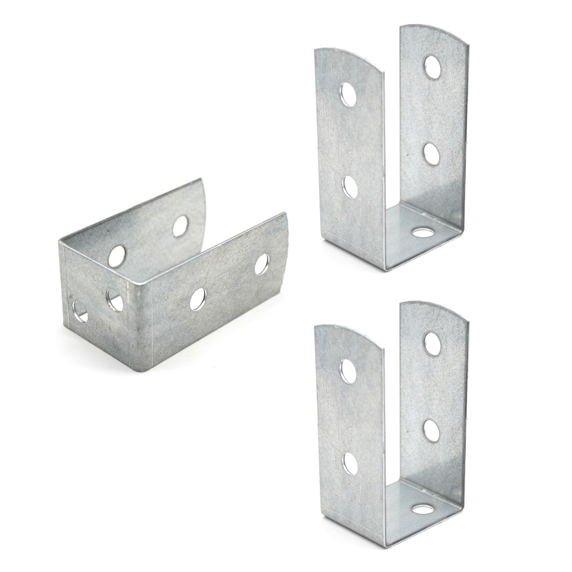 DOJA Barcelona U Post Bracket, Fence Post U Bracket, Wooden Support, Fence, Wooden Support, Pack of 2 | 51X45X100Mm 2Mm Thickness Galvanised Anchor | Wood for Pergola Holder and — image 1