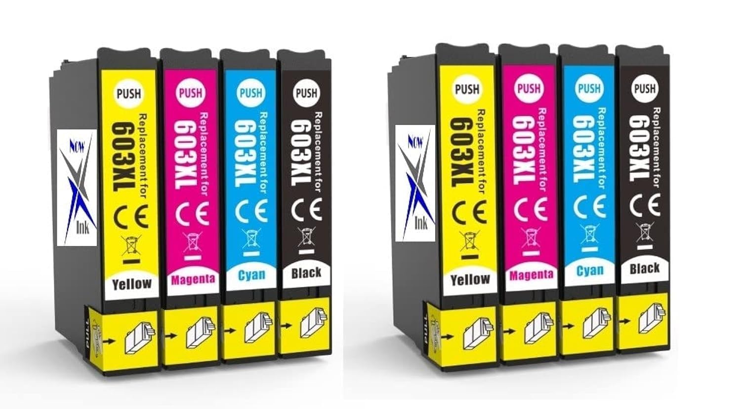 Now Ink Ltd 8x Starfish 603 XL Ink Cartridges Replacement for 603XL. Compatible for Epson 603XL. Workforce WF-2830 WF-2830DWF WF2830 WF2850 WF2835, XP-2100 XP-3100 XP-4100 XP-4105 XP-2105.