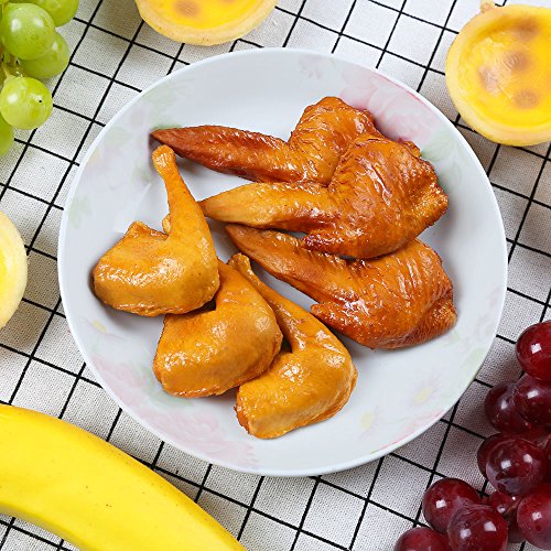 ZUINIUBI Fake Chicken Wings and Legs Fried Artificial Food Prop Model for Kitchen Home Party Decoration Market Display 6pack
