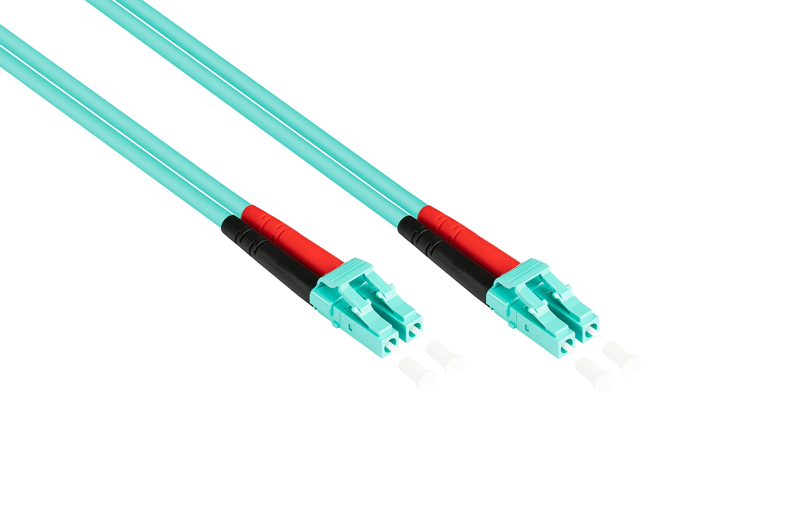 Good Connections LWL Duplex Patch Cable LC to SC Multimode 50/125 Inch Fibre Optic turquoise OM3 - Aqua/Türkis 1 m