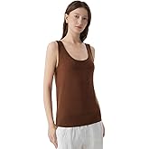 SUUKSESS Women Silk Cashmere Blend Scoop Neck Knit Summer Sweater Lightweight Tank Tops