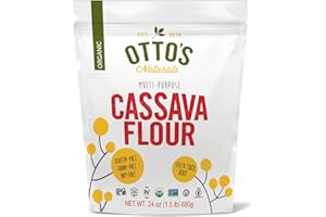 Otto's Naturals Organic Multi-Purpose Cassava Flour, Gluten-Free, Grain, Nut and Gum-Free, 1-to-1 Wheat Alternative, Paleo, AIP, 1.5 lb