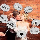 Wedding Photo Booth Props, Dry Erase Bubble Speech Photo Booth Props Attached to the stick, Wedding decorations, Birthday party photo props, 4E's Novelty®