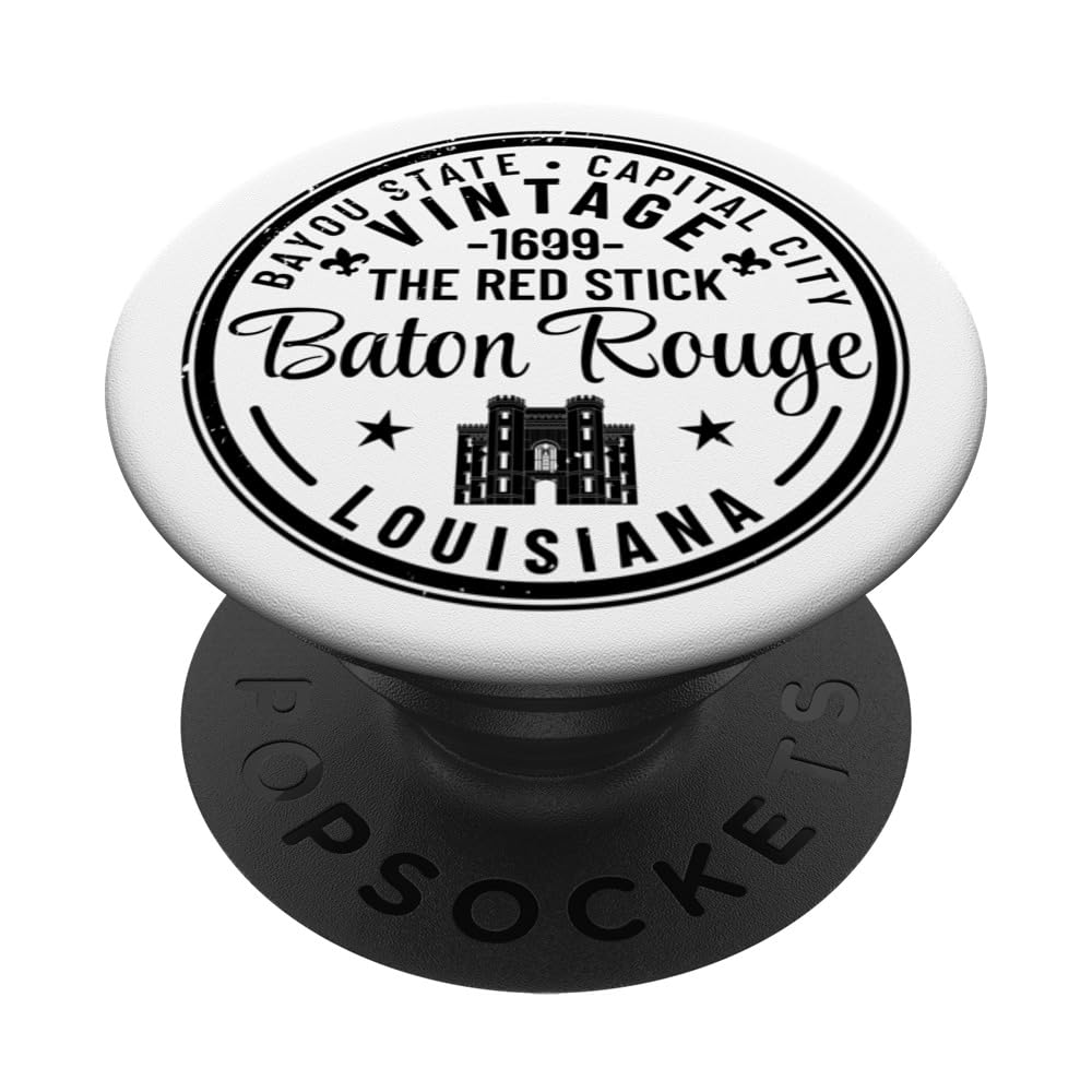 Baton Rouge Louisiana Vintage Red Stick Capital City 1699 PopSockets Swappable PopGrip