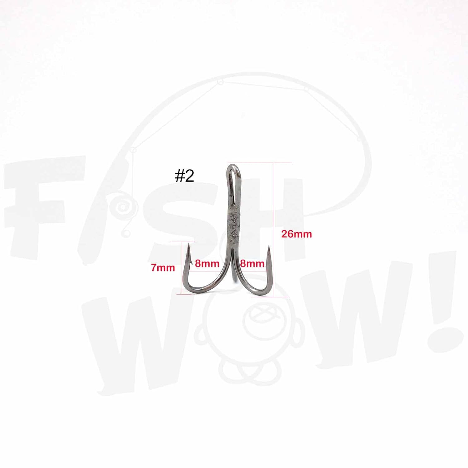釣り3 Wow pcs Fish 2 X強力なトレブルフックブラックニッケル B079plc3st サイズ フック針 衝撃特価