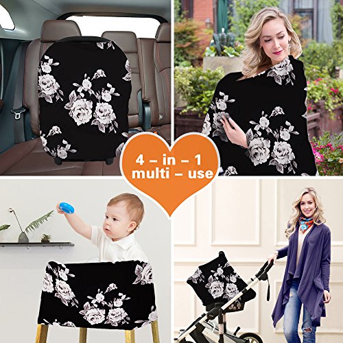Nursing Breastfeeding Cover Scarf-Organic Cotton Baby Car Seat Canopy, Shopping Cart, Stroller, Car seat Covers by Metplus - Thumbnail 5