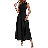 BTFBM Summer Dresses for Women 2026 Mock Neck Sleeveless High Waist Flowy Aline Maxi Spring Wedding Guest Dress Cocktail