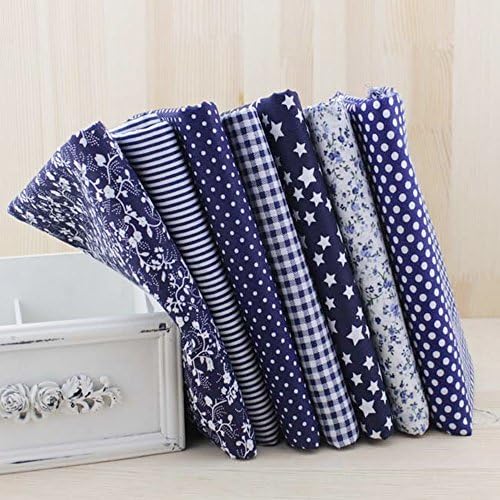 7pcs/lot 50x50cm Assorted Pre-Cut "Classic Navy Blue" bundle Fat Quarter Bundle Cotton Fabric Tilda Quilting scrapbooking Patchwork
