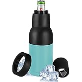 Hgkeke 12Oz Frosty Beer Holder Double Walled Stainless Steel Beer Bottle Insulator Holder Slim Can Cooler and Beer Bottle with Beer Opener Vacuum Insulated Ice Cold Clear Water Home Goods,Mint Green