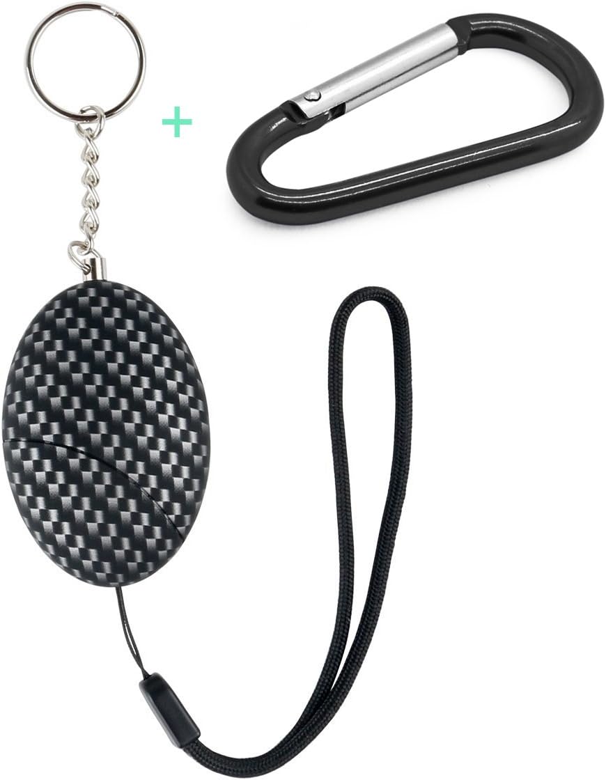Personal Alarm Safety Security Self defense Panic Rape Attack with 120 DB Key Chain Camp Carabiner Spring Snap Clip Hook Keychain Keyring Climbing Hiking