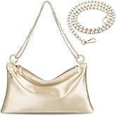 Prpeko Women’s Satin Evening Bag Clutch Purse Handbag for Women Wedding Shoulder Bag with 2 Chains for Formal Cocktail Party