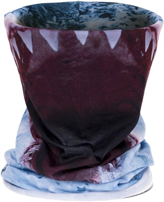 Chill Skill 3D Full Print Face Mask Bandana Polyester Multi Scarf Warmer for Snowboard Skiing Motorcycle Biking (shark face)