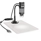 Plugable Digital Microscope with Flexible Arm Observation Stand Compatible with USB and USB-C Windows, macOS, ChromeOS, iPad