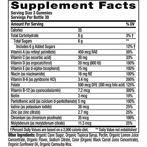 Vitafusion Organic Men’s Gummy Multivitamin, 90 Count NonGMO, Gluten