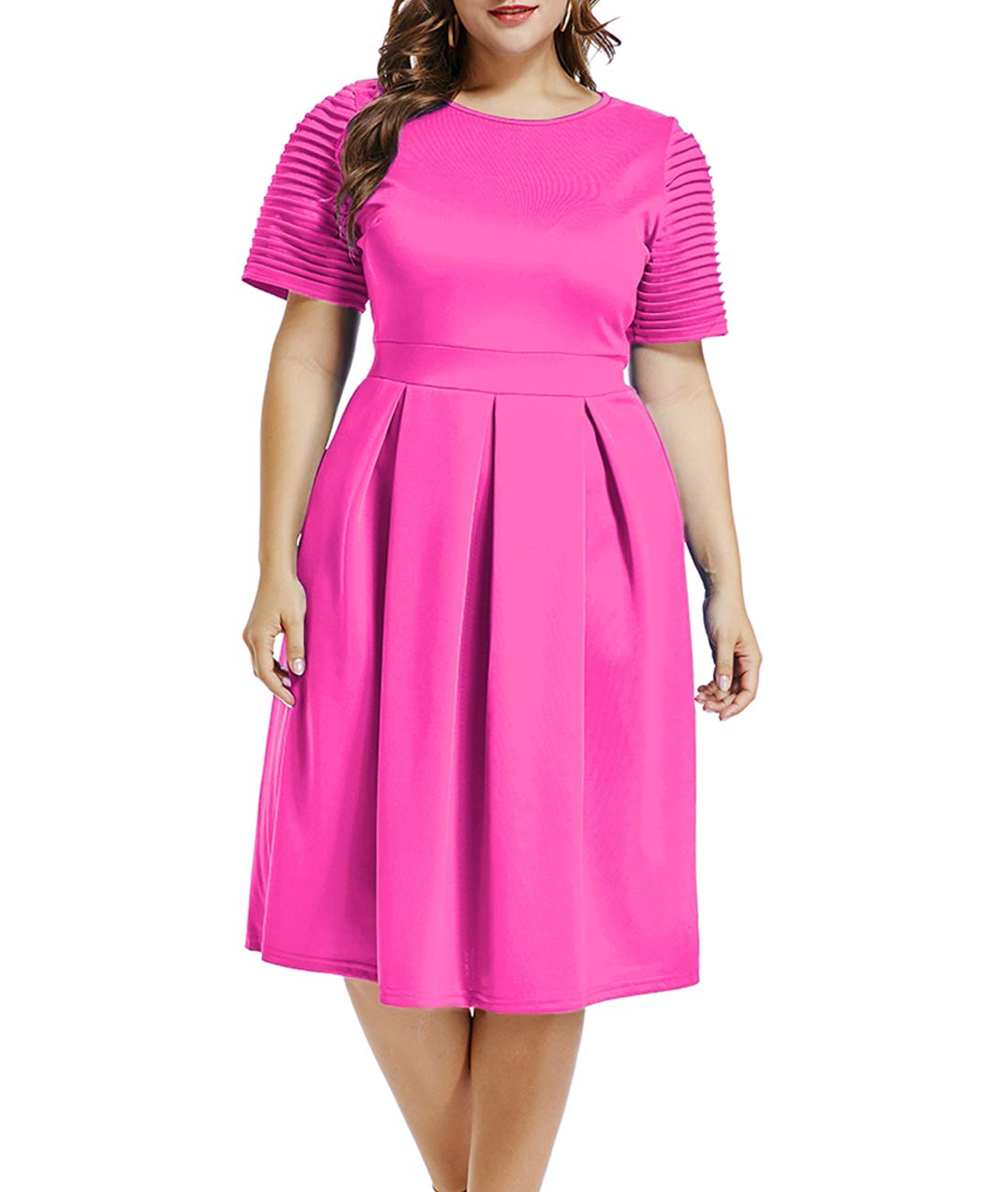 LALAGEN Womens Plus Size 1950s Vintage Cocktail Dresses Flare Swing