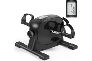 GOREDI Under Desk Bike Pedal Exerciser, Portable Mini Exercise Bike with LCD Display for Home/Office, Desk Cycle for Leg/Arm with Handle, Leg Exerciser While Sitting for Physical Therapy