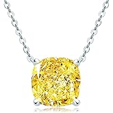 AINUOSHI Necklace for Women, Lab Simulated Diamond, Heart/Radiant/Oval/Pear/Round Cut Pendant, 925 Sterling Silver with 18K White Gold Plating, Christmas Gift, Jewelry Box Packed