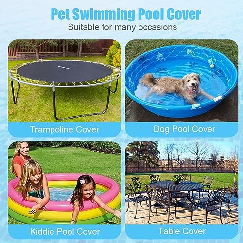 VSSHE 160 x 30 cm Waterproof Dustproof Pool Cover with Drawstring, Round for Tanks and Above Ground Swimming Pool