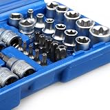 Uten 34pc Torx Bit E Socket Set 3/8 1/4 Drive T10-T60 E4-E20 Hand Tool view 7
