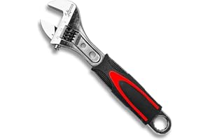 Navegando 8-Inch Adjustable Wrench, 200mm Drop Forged High Carbon Steel Wrench with Black Nickel Finish, 6-24mm Jaw Capacity,