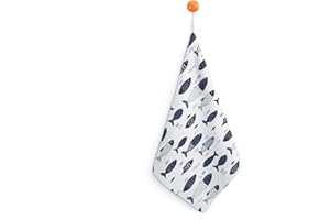 Nevjipu Decorative Hand Towel for Bathroom - Abstract Blue Fish Print Soft Absorbent Small Bath Hand Towels for Kitchen, Farm
