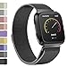 iGK For Fitbit Versa Bands, Stainless Steel Milanese Loop Metal Mesh Bracelet Sport Strap with Unique Magnet Lock Wristbands Replacement Band for Fitbit Versa Black Large
