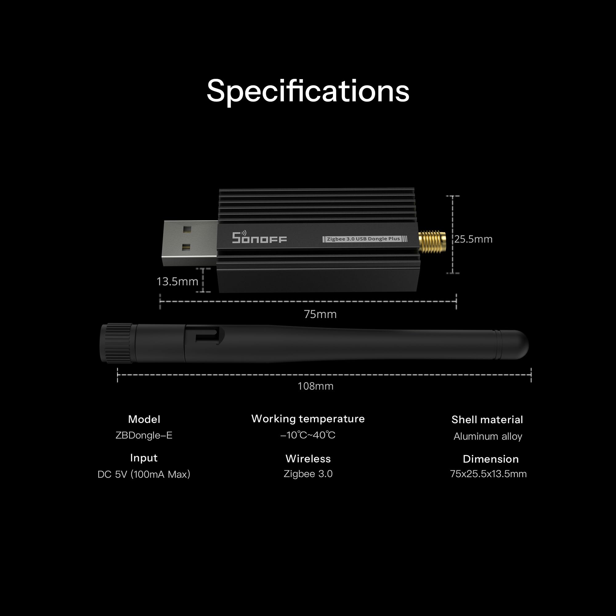 SONOFF Zigbee Gateway, ZBDongle-E 3.0 USB Dongle Plus,EFR32MG21 + CH9102F/CP2102N Zigbee USB-Stick EFR32MG21 Coordinator für für ZHA in Home Assistant or Zigbee2MQTT,Open HAB etc. 8