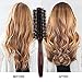 100% Natural Bristle Hair Brush with Wooden Handle - Round Comb for Hair Styling, Drying, Sculp Massage