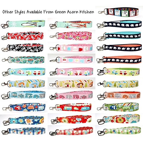 Red Floral Key Fob - 6" Wristlet - Flower Keychain - Wrist Lanyard - Purse or Wallet Strap - Thumbnail 3