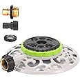 Sanpaint Turret Pattern Sprinkler, 8-Pattern Stationary Water Sprinkler on Metal Decorative Base for Watering Small and Large Yards, Lawns, Garden or Odd Shaped Areas